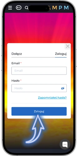 Ekran akceptacji regulaminu Ampm Casino z polem wyboru zgody na warunki korzystania z serwisu