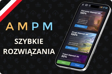 Ekran logowania Ampm Casino z komunikatem błędu i polem do wpisania hasła na tle interfejsu serwisu